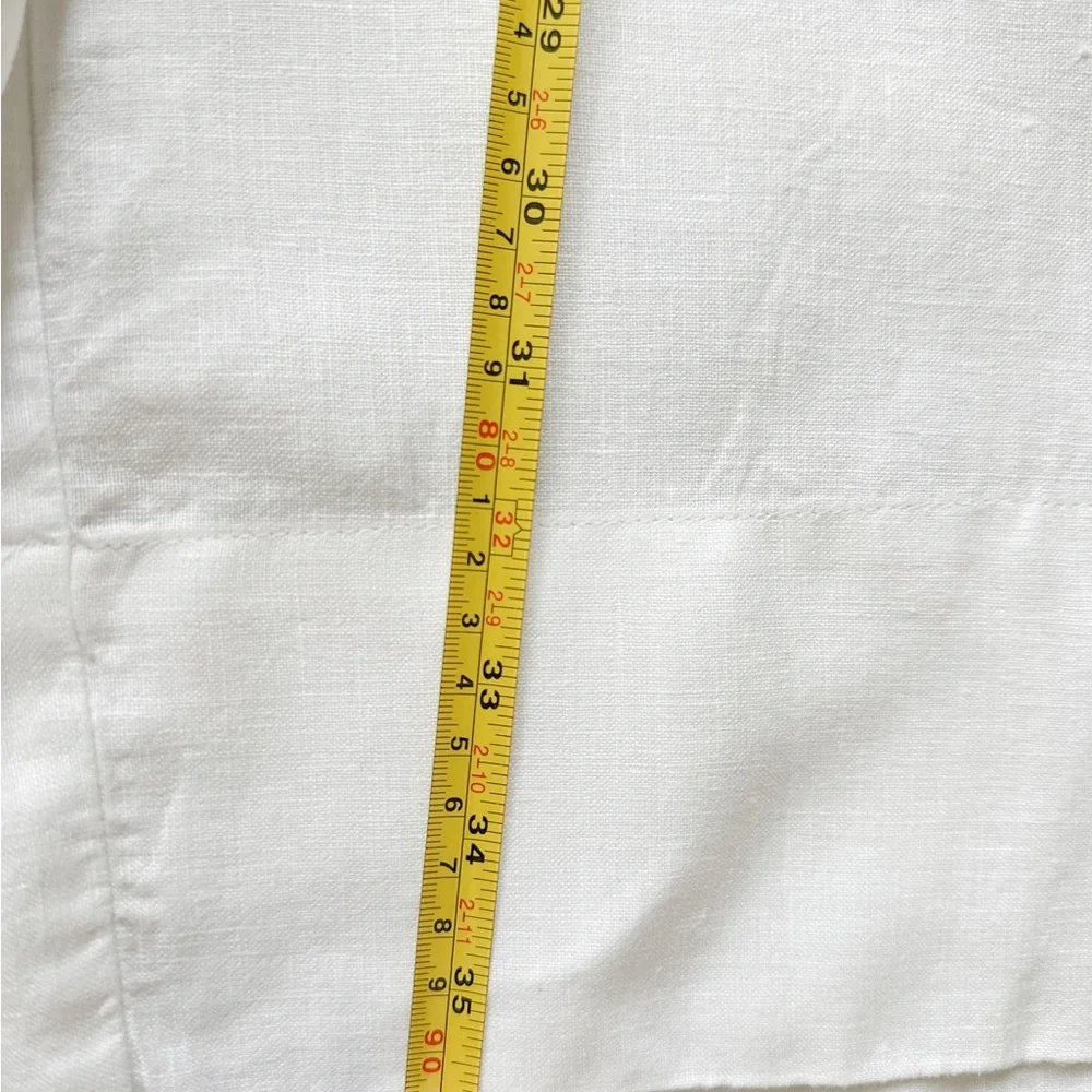 The White Company White Linen Wide Leg Crop Pants Size 6 NWOT Flat Front Pockets - Picture 6 of 7